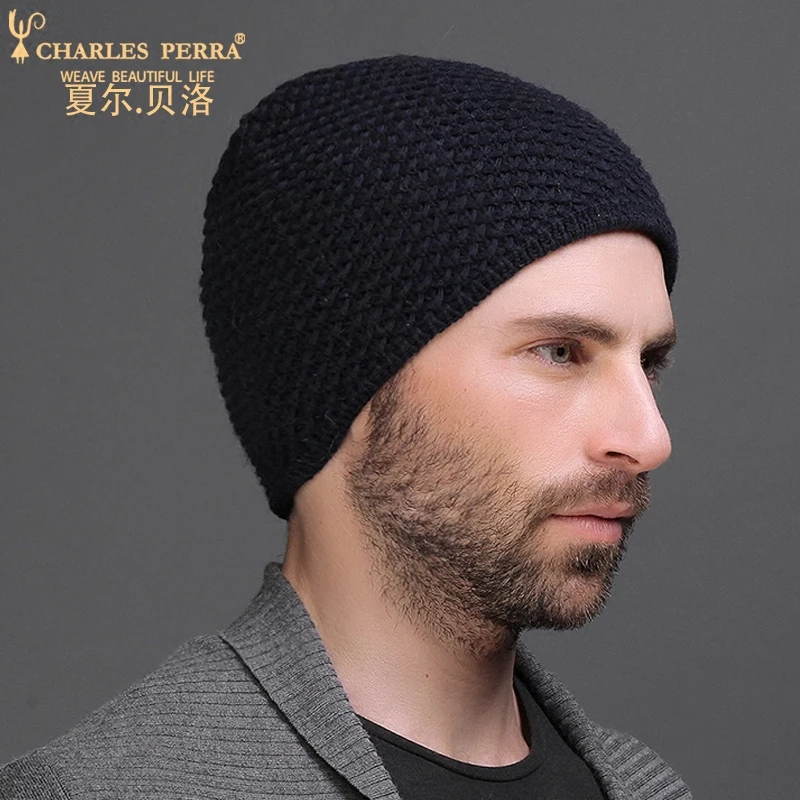 Charles Perra, новинка, мужские вязаные шапки, зимние, двухслойные, утолщенные, шерстяные шапки, модные, повседневные, мужские, Skullies Beanies 3313