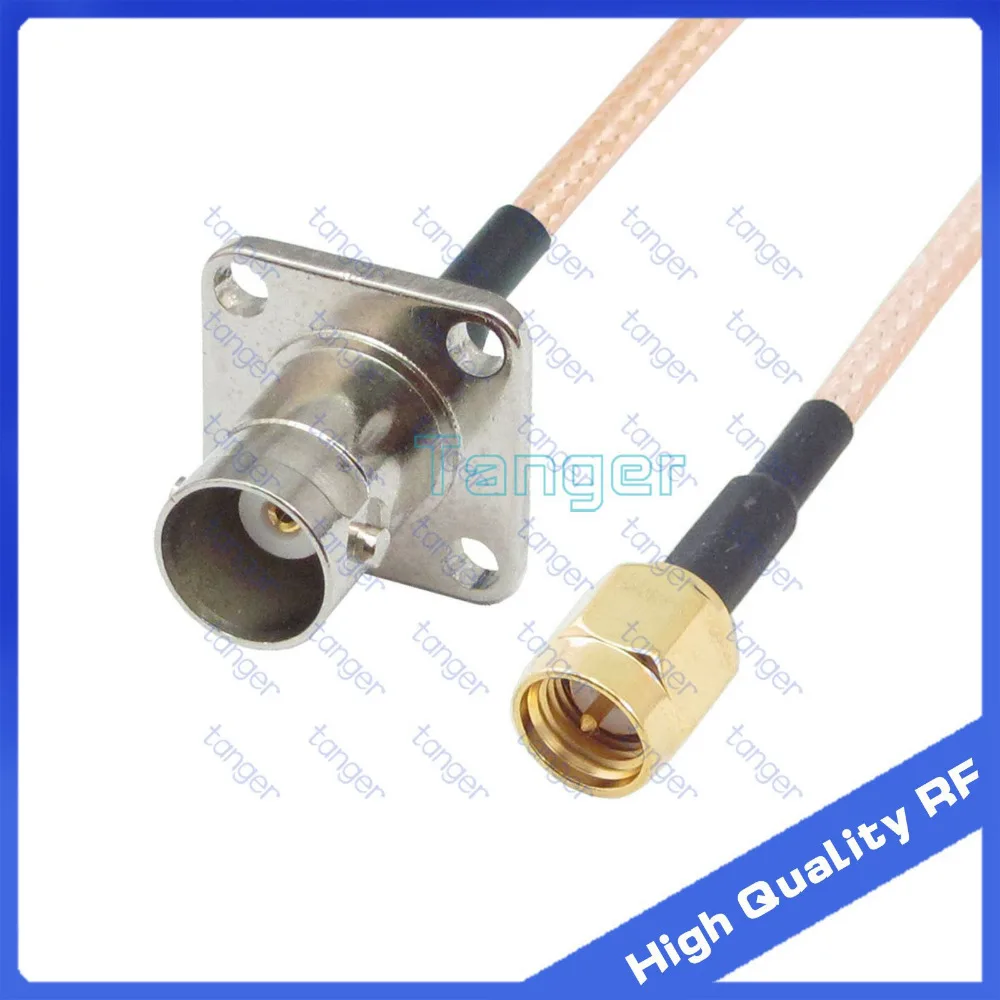 Tanger BNC female jack 4four hole panel to SMA male plug Straight 8&quot 20cm RG316 RF Coaxial Pigtail Low Loss cable High Quality |