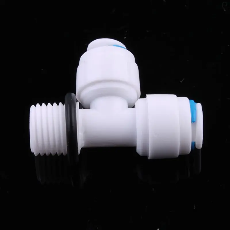 

1/4" Male Thread - 1/4" - 1/4" OD Tube Tee Type Pipe Fitting Quick Connector Sealing Aquarium RO Water Filter Reverse Osmosis