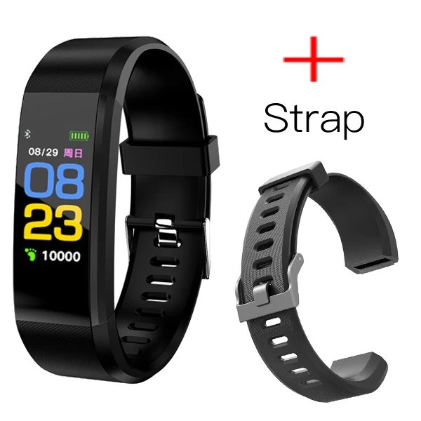 Black Plus Strap MAFAM новые умные часы Мужские Женские пульсометр кровяное давление фитнес-трекер Smartwatch спортивные часы для ios android+ коробка - Цвет: Black Plus Strap