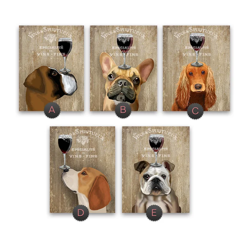 Милая собака стены полотно спандекса Diy постеры с масляной живописью для детей