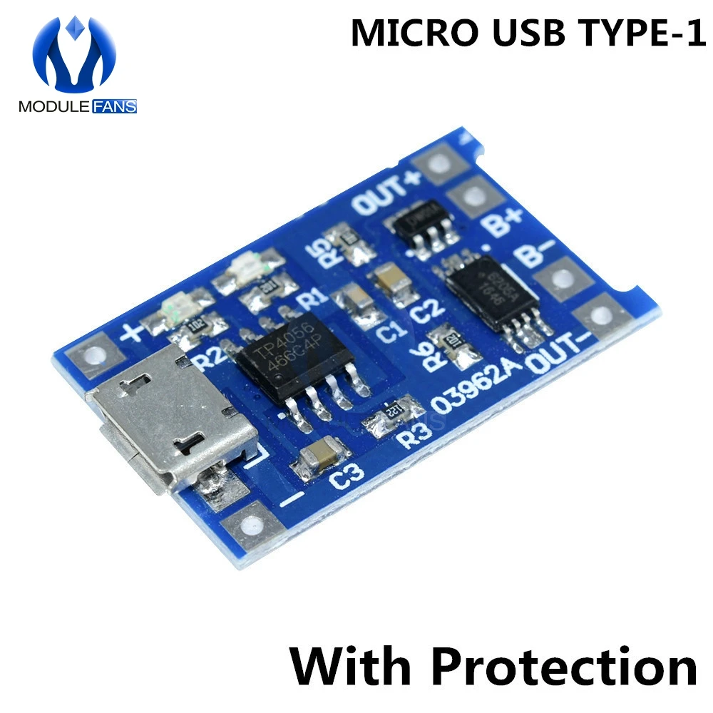 TP4056 type-c/Micro/Mini USB 5V 1A 18650 модуль зарядного устройства литиевой батареи зарядная плата двойной функции Li-Ion TC4056A TC4056