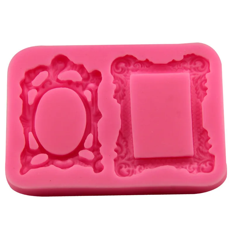 3D Фондант Торт винтажная рама для зеркала силиконовые формы приготовления пищи