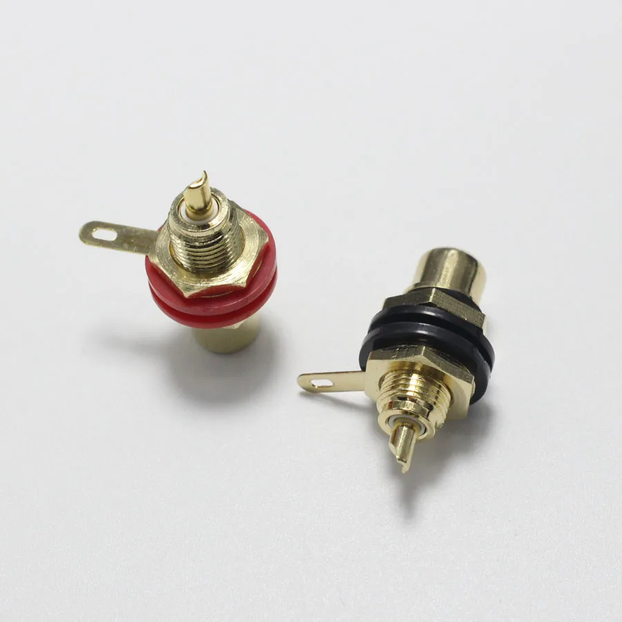 2 шт. позолоченный RCA клеммный Разъем гнездо шасси панель для усилителя