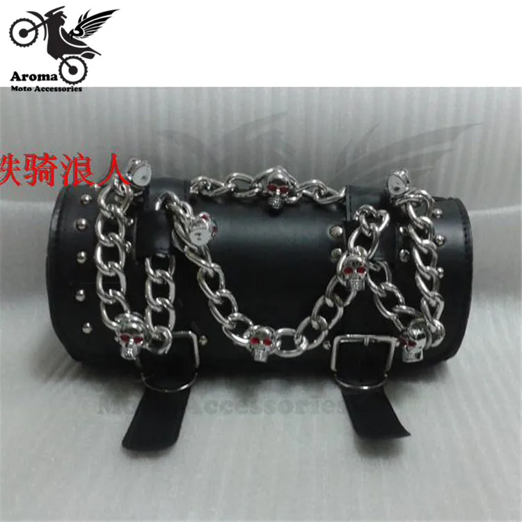 

moto head bags skull chain decal universal parts motorbike saddlebag for honda suzuki yamaha Kawasaki harley motorcycle tool bag