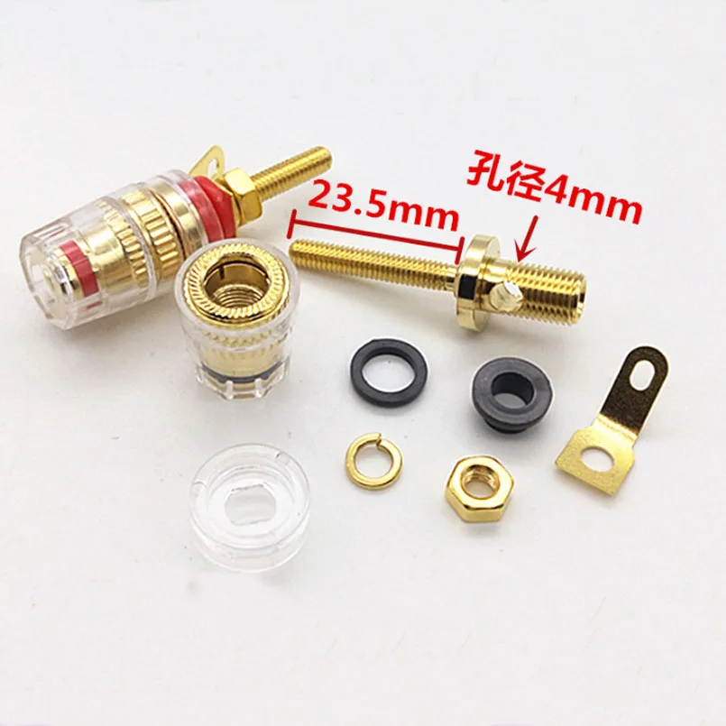 

100pcs Crystal Amplifier Speaker Wall Plate Banana Socket Jack plug Binding Post Red and black