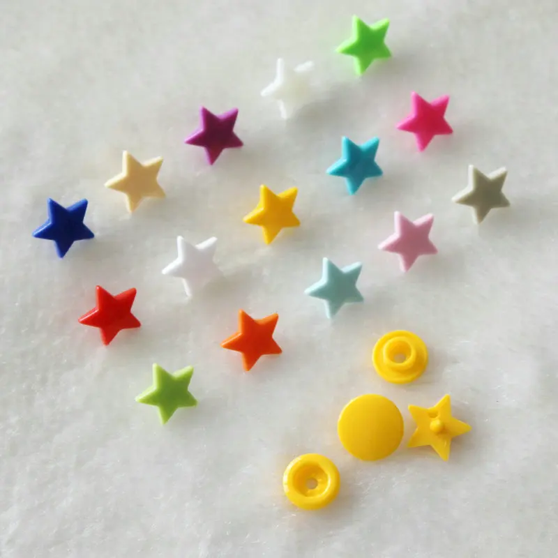 150 Sets of KAM Plastic Snap Button Baby Diapers with Mixed Five-pointed Star Type - 15 Colors image 3