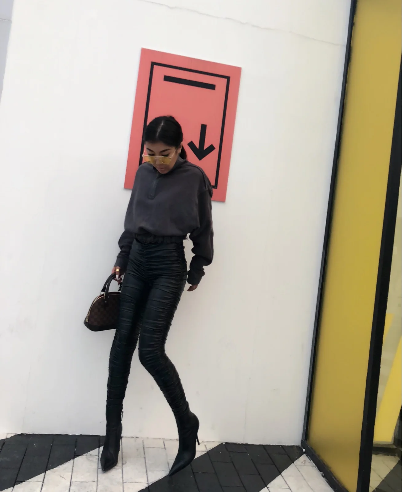 2020 Vadim Promotion Faux Leather Regular Pleated New Women's Trousers Street Dress Full Pleats Large Elastic Pu Pants Women