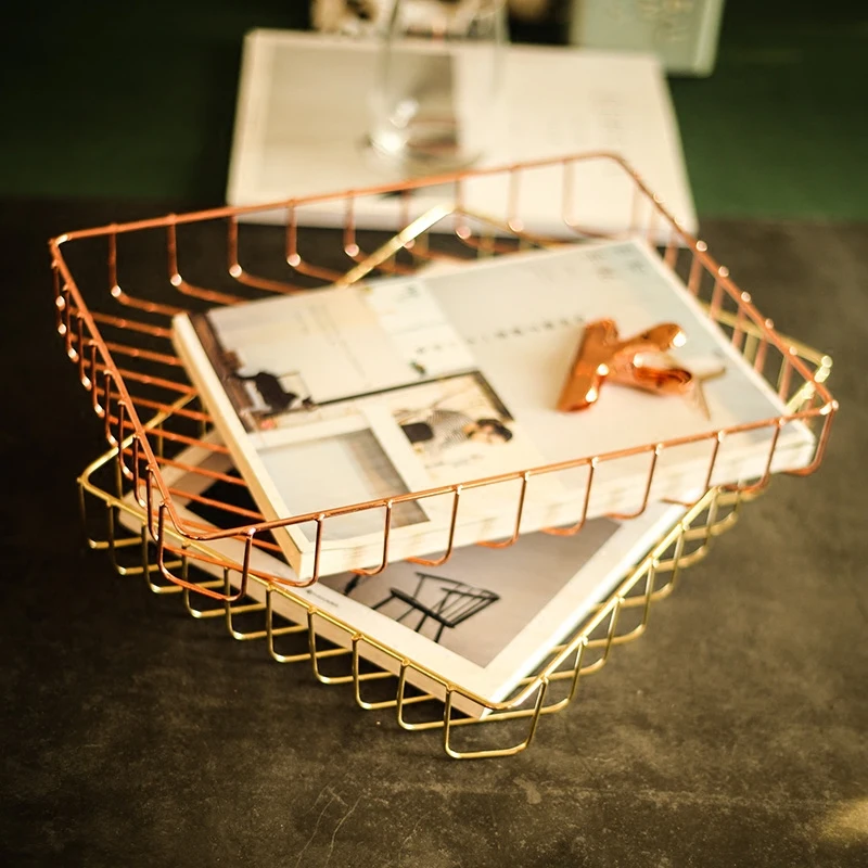 A4 железная корзина для хранения проволоки из нержавеющей стали слэш настольной