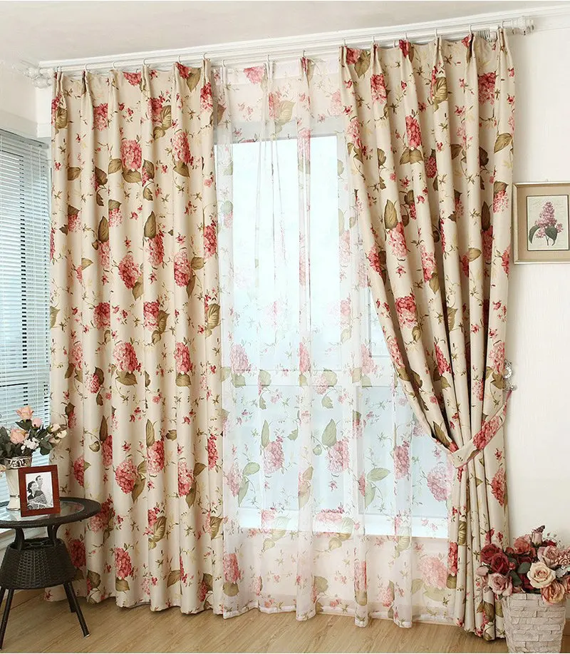 Цветочный узор шторы для окна для кухни/гостиной блокирующие свет изящные деревенские обивочные тюли на заказ