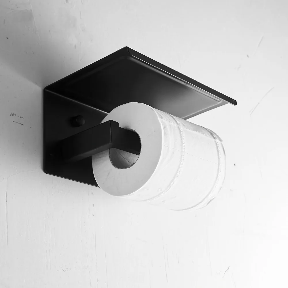 Toilet Paper Holder Black SUS304 Stainless Steel Bathroom Roll For Towel Square Accessories | Обустройство дома