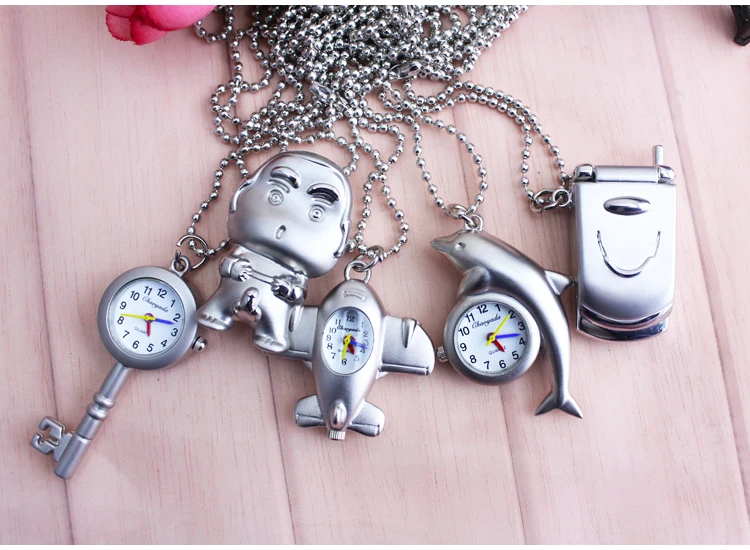 Ретро дельфин самолет мобильный телефон карманные часы мужские модные Карманные