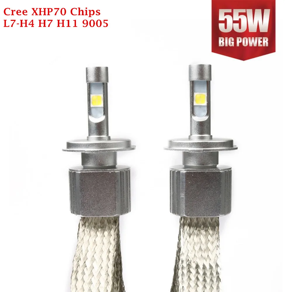 Специальное предложение! Автомобильные светодиодные фары с чипом Cree XHP70 12 24 В H7