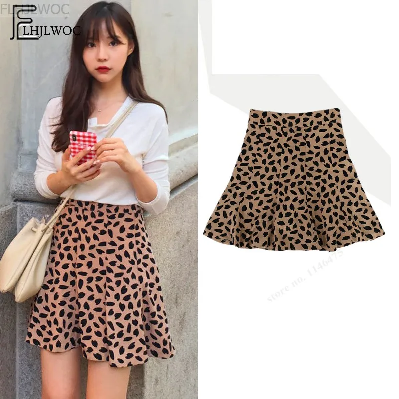 Осенние базовые мини юбки для женщин милые винтажные трапециевидные с высокой