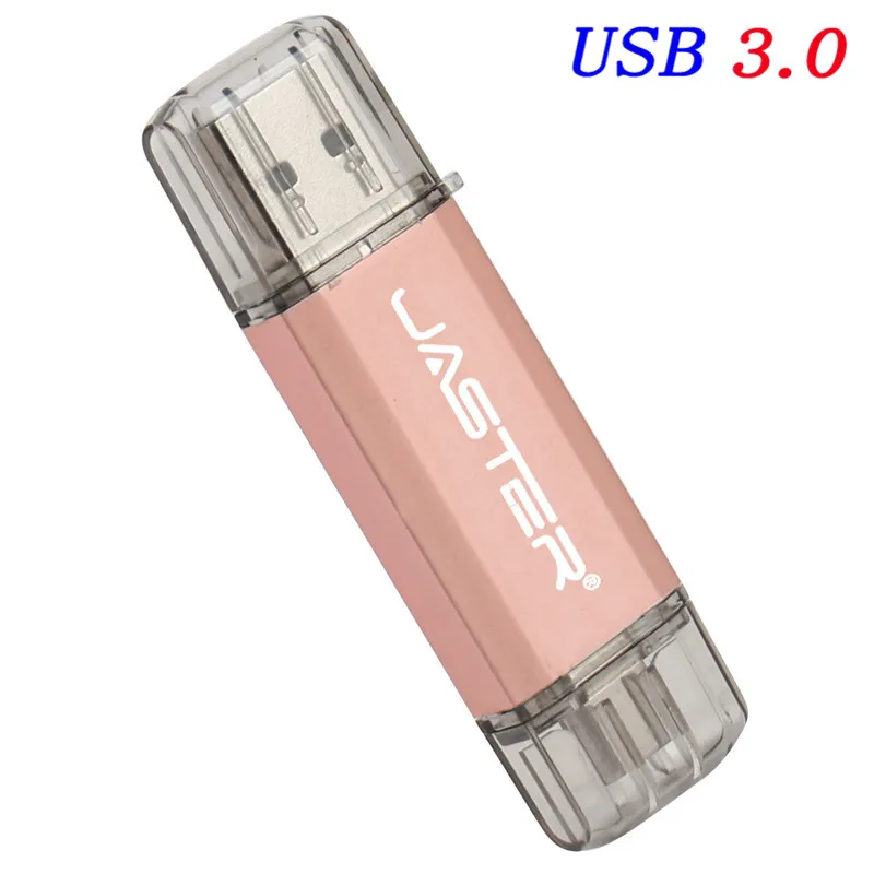 JASTER USB 3,0 type-C OTG USB флеш-накопитель 32 ГБ 16 ГБ флеш-накопитель двойной разъем для cumputer/смартфон памяти мини USB флешка - Цвет: rose   gold