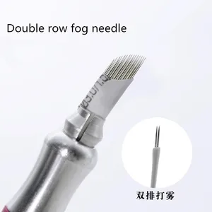 Новинка, 15 штырьков, 2 ряда, лезвие для перманентного макияжа бровей, микроблейдинг, иглы для 3D вышивки, ручка для татуировки, 50 шт.лот