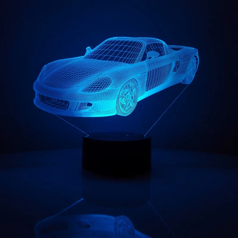 Светодиодный ночник с 3D эффектом для спортивного автомобиля домашнее украшение