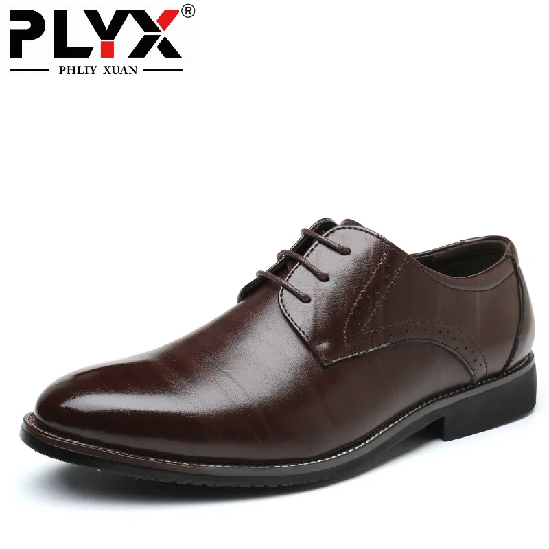 PHLIYX XUAN/Новинка года; мужские официальные кожаные туфли; элегантные офисные туфли в деловом стиле; обувь для вечеринок; Цвет Черный; Chaussure Hommes