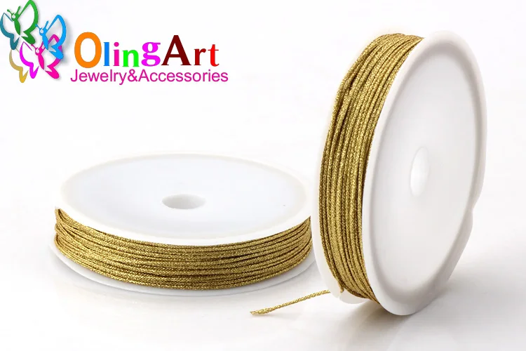OlingArt, 10 м, 0,8 мм, золотая, серебряная нить, цветная линия, китайский узел, вязаный шнур, веревки, проволока, сделай сам, ювелирный браслет, нейлон