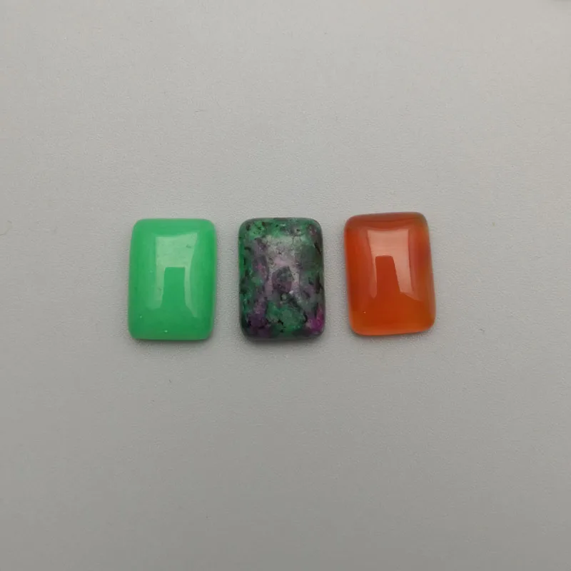 50 шт./лот смешанный квадратный кабошон с натуральным камнем 10x14 мм|cabochon beads|stone
