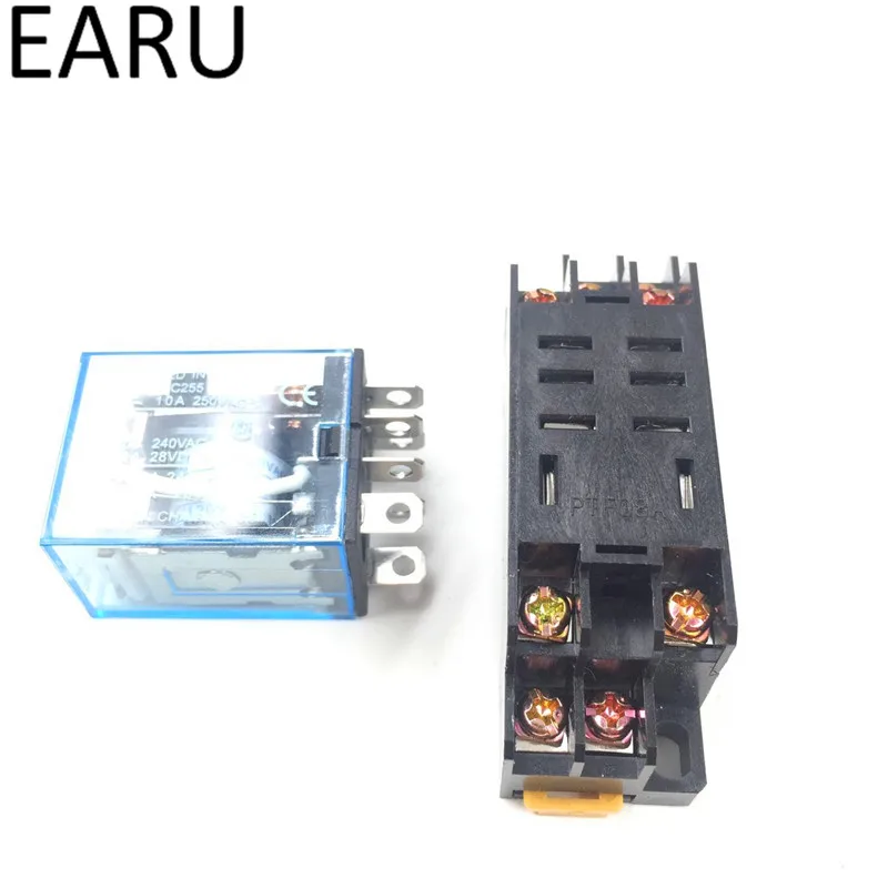 1 шт. микро-электромагнитное реле LY2NJ HH62P 10 А 8pin DPDT с гнездом 12 В 24 110 220 |