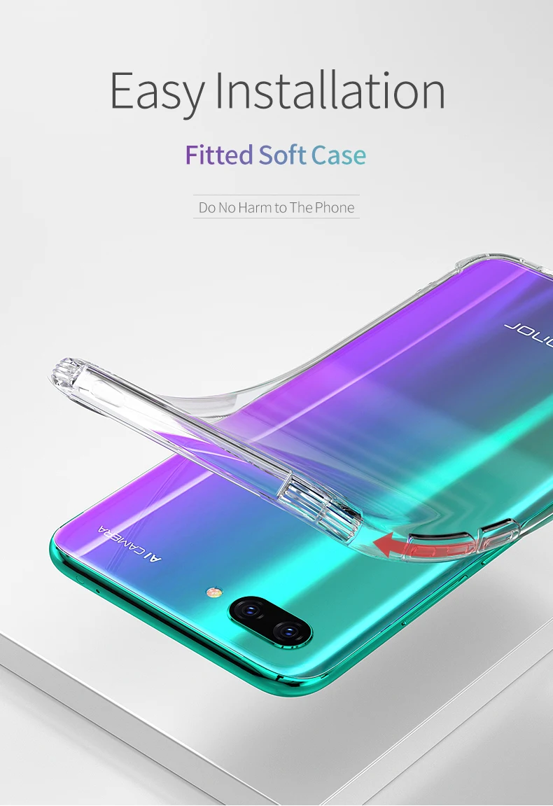 MSVII Кристальный чехол для huawei Honor 10 чехол Прозрачный Ультра-тонкий чехол для huawei Honor 10 подушка безопасности чехол s мягкий, гибкий, из ТПУ