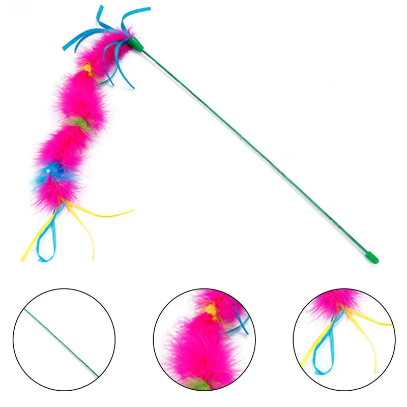 Пластиковая Палочка для кошек с перьями|Игрушки кошек| |