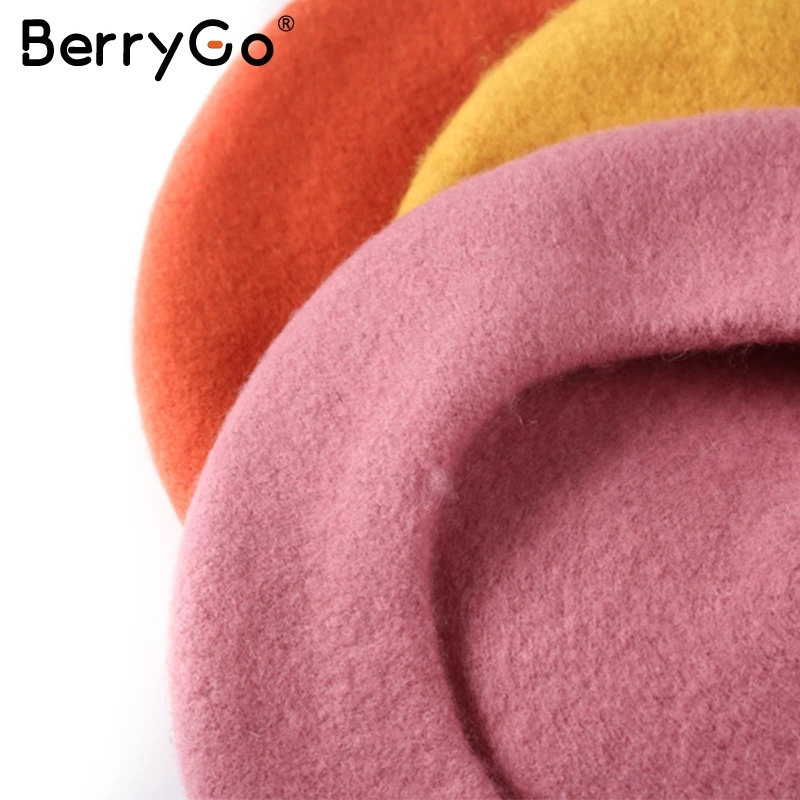 Зимний шерстяной женский берет шапка Кепка BerryGo Повседневная Уличная Черная
