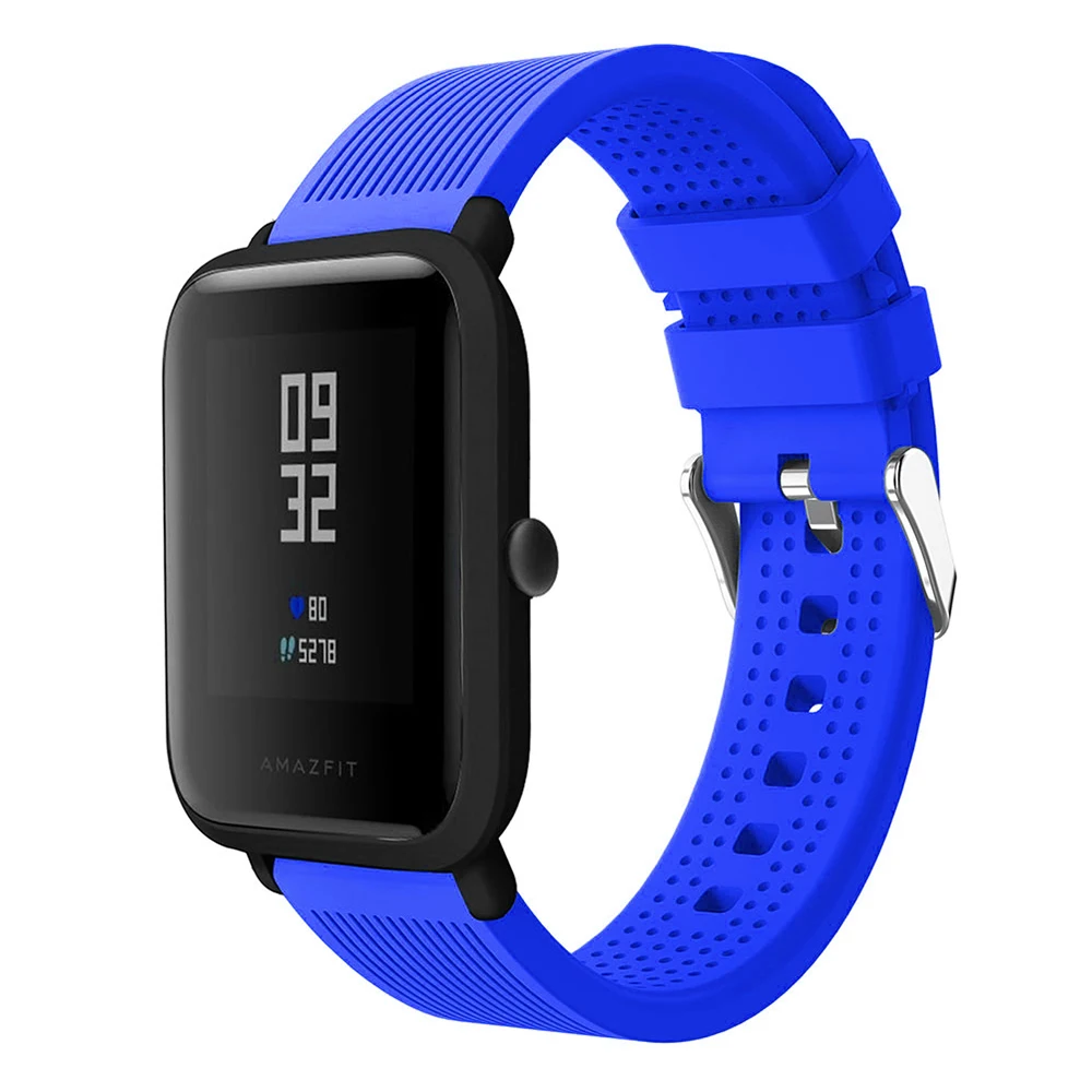 20 мм силиконовый ремешок для часов Xiaomi Huami Amazfit Bip BIT PACE Lite Youth smart Спортивный