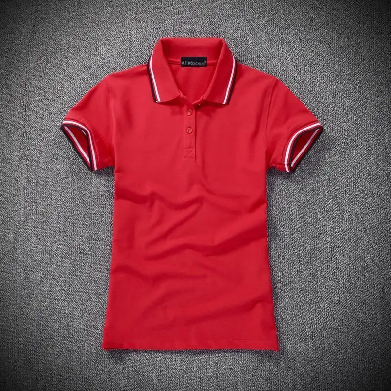 Женские футболки поло с коротким рукавом повседневные хлопковые брендовые