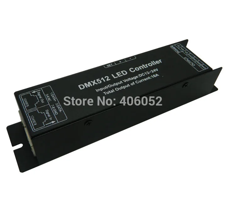

Цифровой трубчатый декодер DMX512 4CH 4A для RGB светодиодной ленты 12В-24В DC