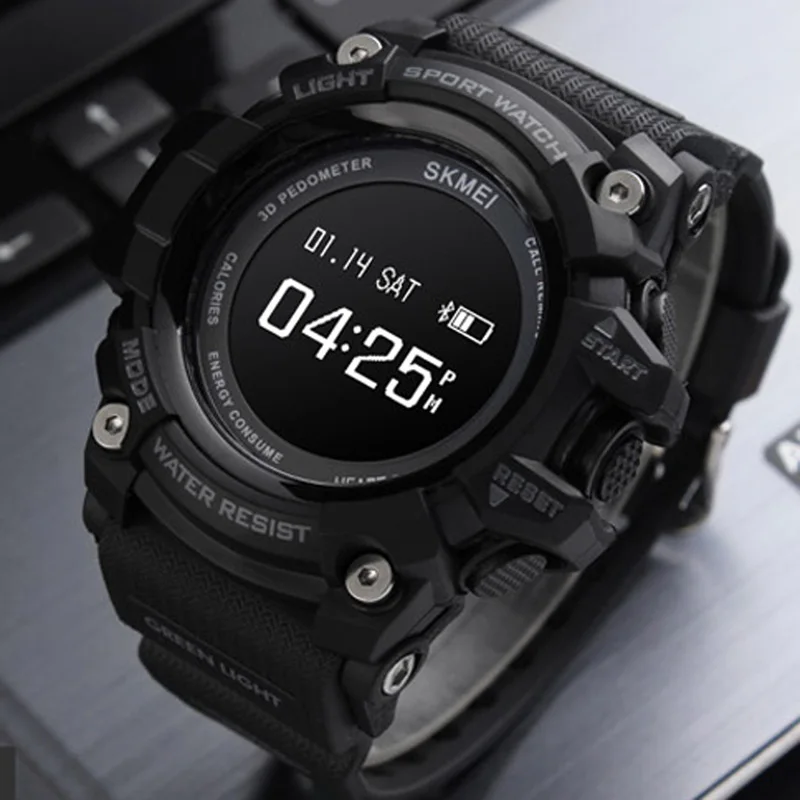 Смарт часы перезаряжаемые Bluetooth шагомер калорий сердечного ритма военные