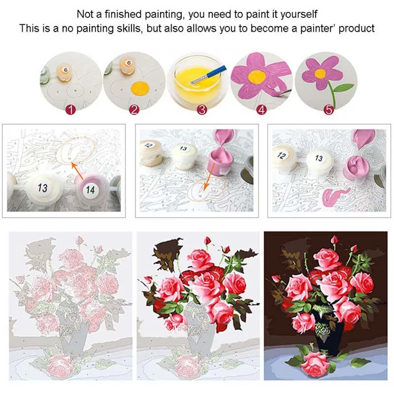 DIY живопись по номерам животные пара лебедь фотографии без рамки холст Arcylic для