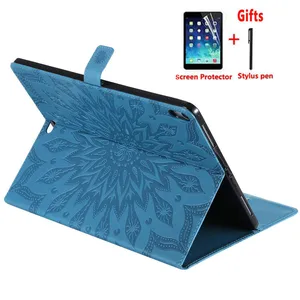 For iPad Pro 12.9 inch 2018 Release case 3D Sunflower Embossed Fashion Flip stand cover for A1870 A1895 A1983 A2014 funda + Film