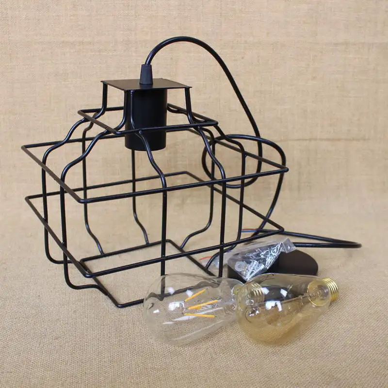 Ретро металлическая Проводная Подвесная лампа/Американская короткая лампа для