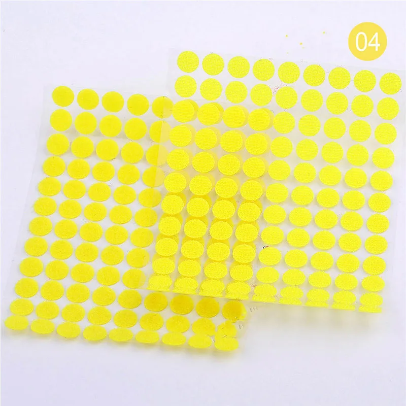 200 pairs yellow 200 пар 10 мм многоцветная клейкая крепежная лента точки липкий крючок и петля Волшебная наклейка двухсторонняя круглая прочная самоклеящаяся - Цвет: 200 pairs yellow