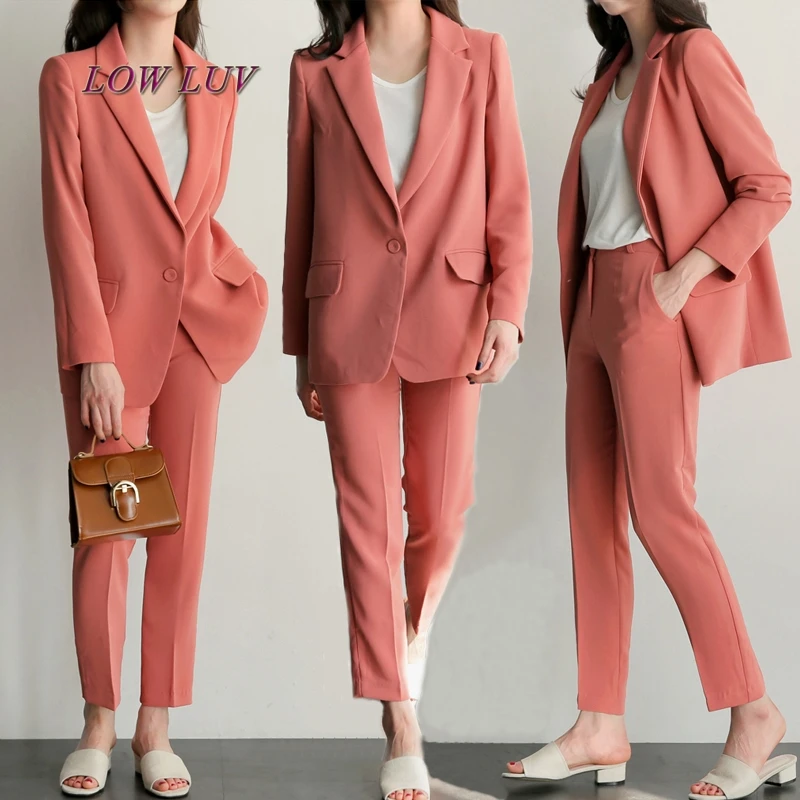 Брючные костюмы женские повседневные офисные деловые комплекты официальной