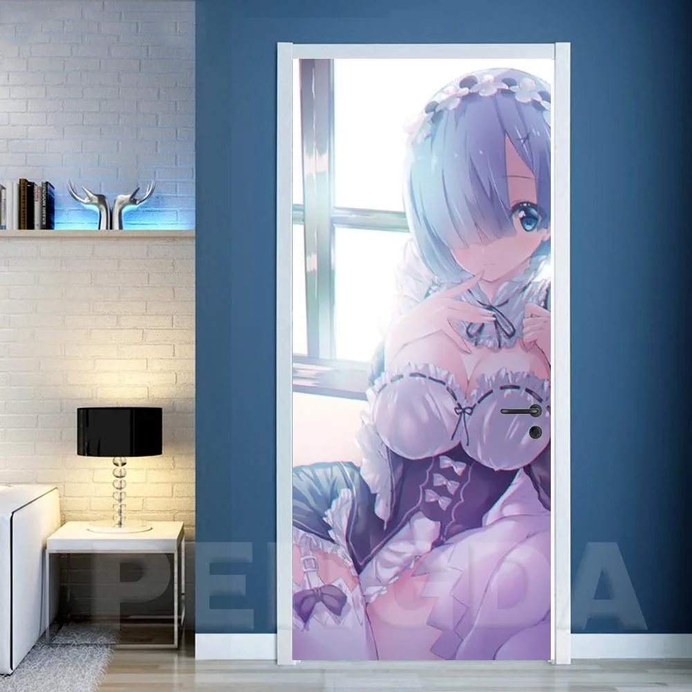 Самоклеящаяся наклейка домашнее украшение Re:Zero сделай сам дверная анимационная