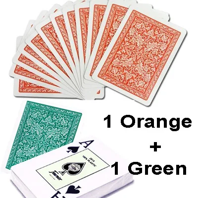 1 Orange 1 Green Верхнее качество Фурнье 2818 краплёных карт для невидимых чернил контактные линзы в продаже - Цвет: 1 Orange 1 Green