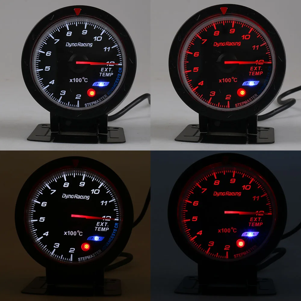 Dynoracing 60 мм Автомобильный датчик температуры выхлопных газов EGT/EXT датчик температуры с красным и белым светильник автомобильный измеритель с датчик EGT BX101474