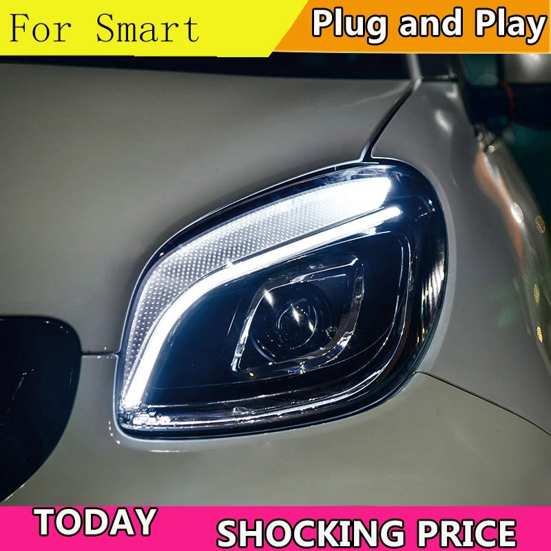 Автомобильный Стайлинг для BENZ smart head светильник s angel eyes 2015-2018 LED light bar Q5 bi xenon lens Bulb