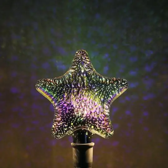 Star 3D Galaxy лампочка светодиодный свет 3D звезды эффект фейерверка ночник ST64 A60 G80 G95 G125 Декор для дома и сада со стразами Galaxy лампы - Цвет: Star