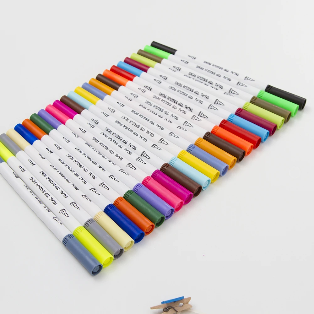 

24 Colors Sketch Art Marker Dual Brush Pen With Paper Box