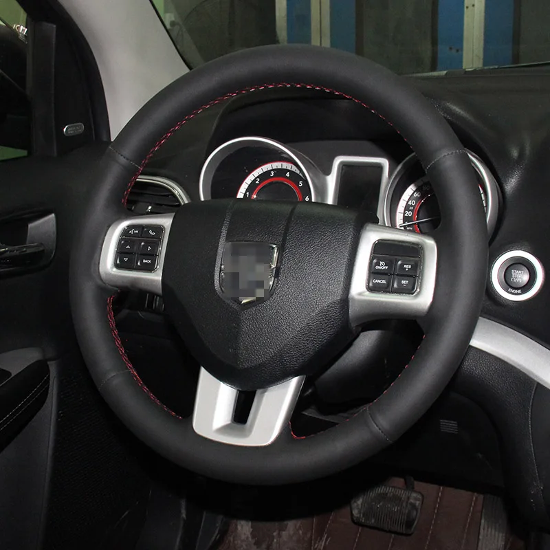 Новинка противоскользящий черный кожаный чехол на руль для Dodge JCUV|steering wheel