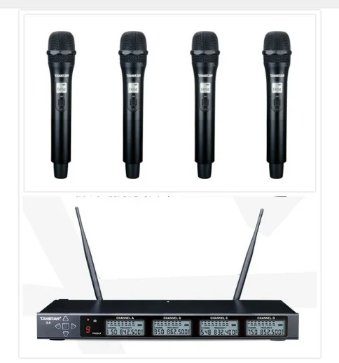 4-канальный УВЧ микрофон Takstar X4 с широкой частотой ручной беспроводной нагрудный