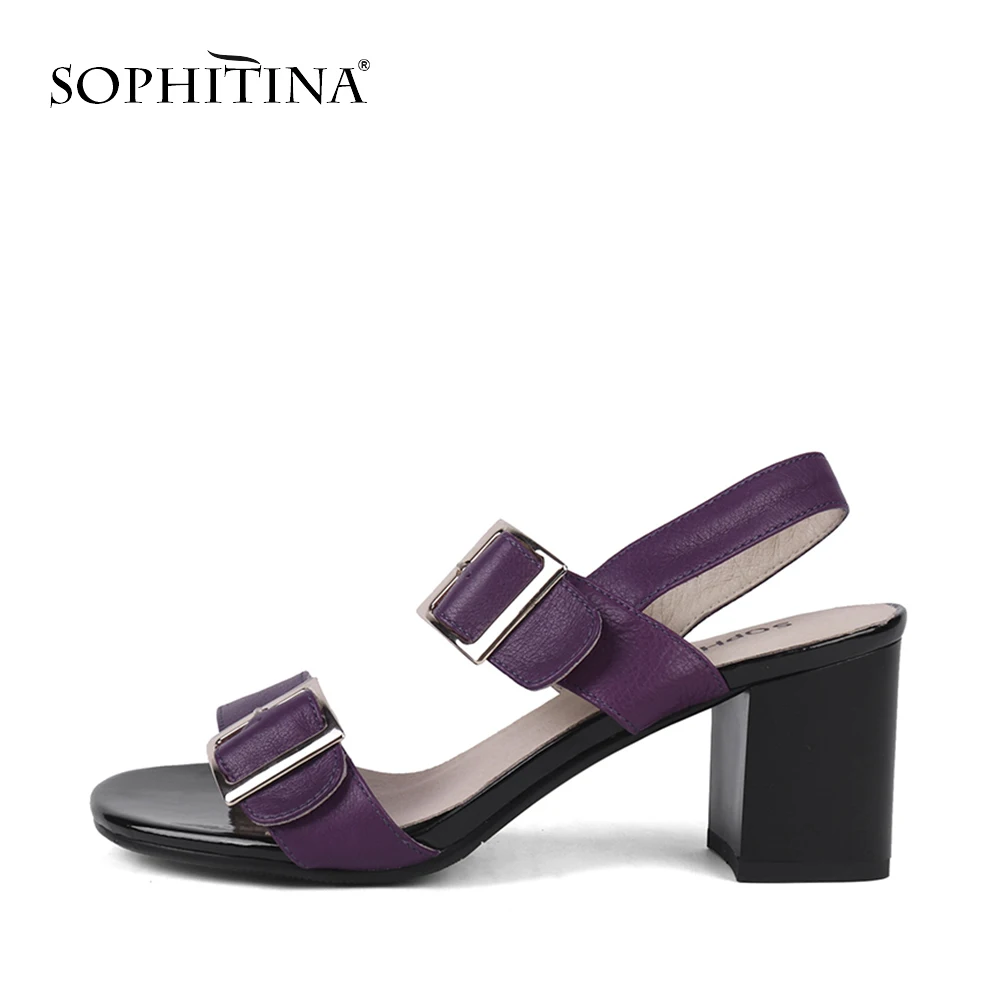 SOPHITINA/Модные женские босоножки из натуральной кожи однотонные туфли на
