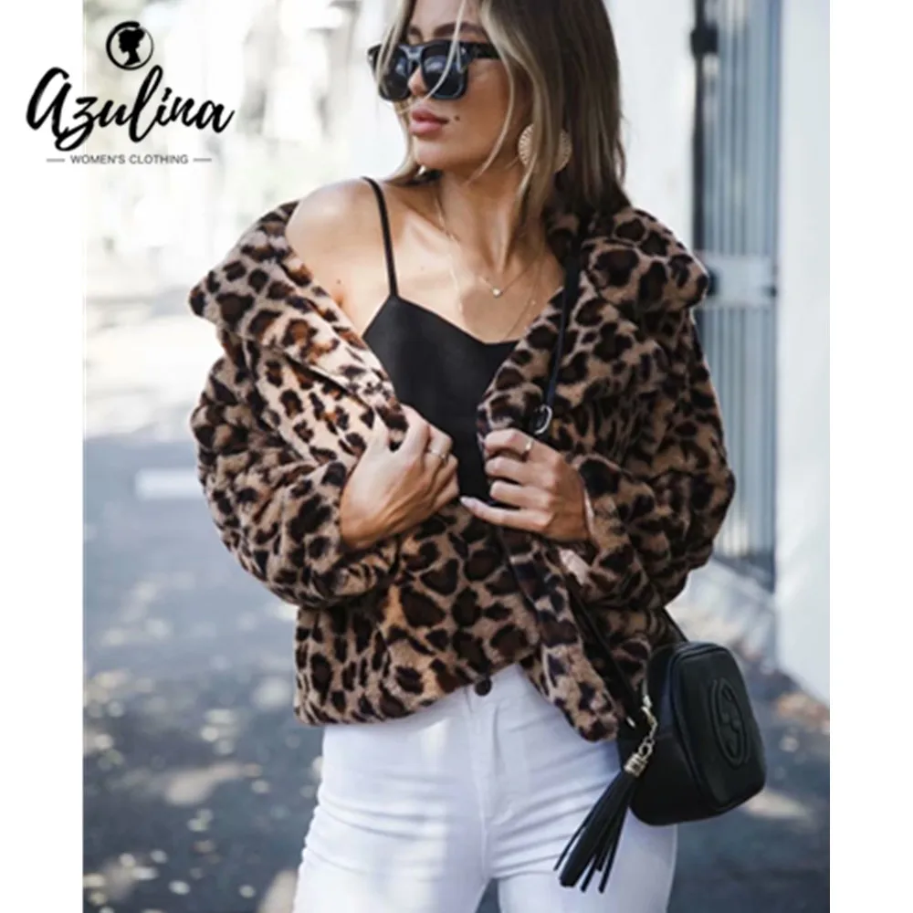 ZAFUL С леопардовым принтом пушистые свободные пальто модные теплые мягкие