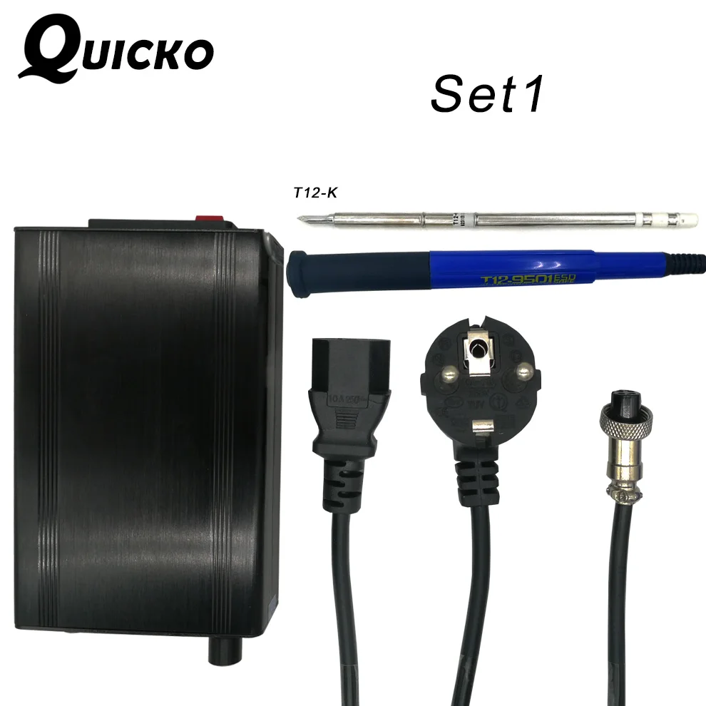 QUICKO STC T12 OLED цифровая паяльная станция T12 с 9501 ручкой ПАЯЛЬНЫЕ НАКОНЕЧНИКИ 108 ВТ большая мощность для HAKKO бессвинцовые железные наконечники