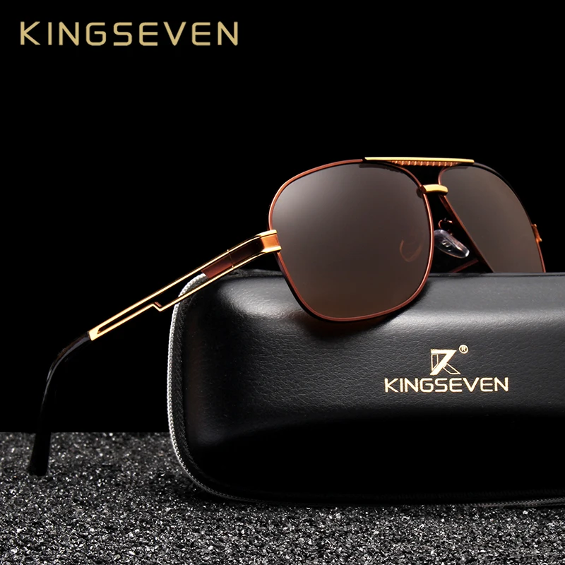 Мужские квадратные солнцезащитные очки KINGSEVEN дизайнерские поляризационные в
