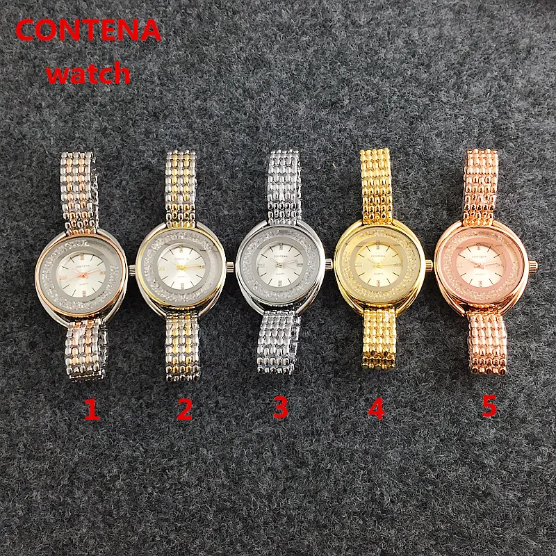 Reloj mujer Топ бренд CONTENA часы женские часы браслет из розового золота роскошные стразы женские часы saat relogio feminino